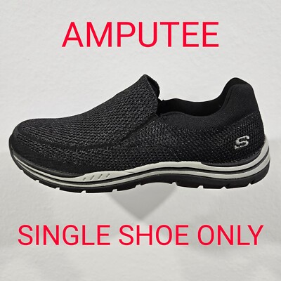 SKECHERS Men's Expected Gomel Slip On 65086 ~ Black ~ Amputee/Single Shoe