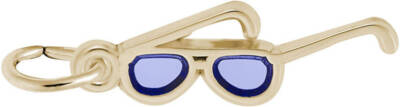 Sonnenbrille Anhänger 10K oder 14K Gold blaue Emaille von Rembrandt