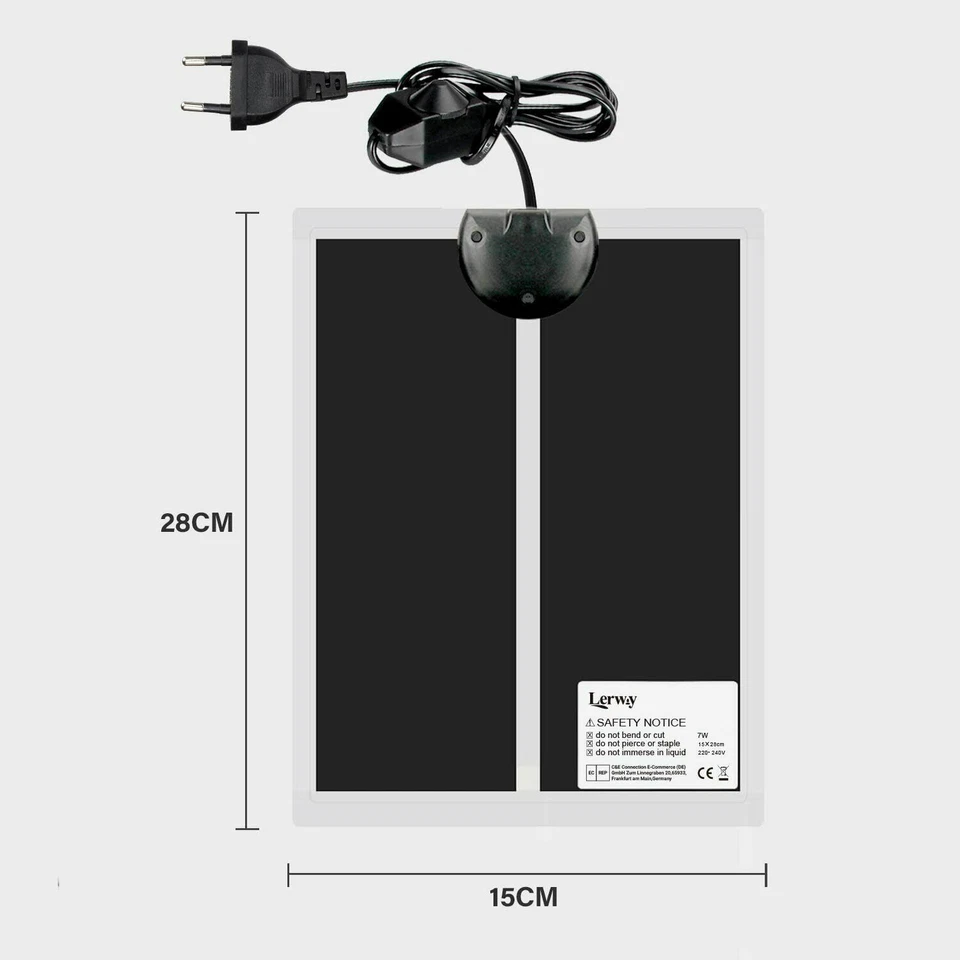 2Pcs Rettile Tappetino Riscaldante Rettili Terrario Tappetino 7/14 Watts LERWAY  - Immagine 3 di 4