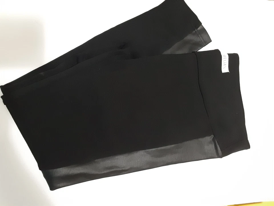 Juniors dELiA*s Talla L Negro Esmoquin Leggings Ropa Activa e Imitación Cuero Rayas Foto 3 de 4