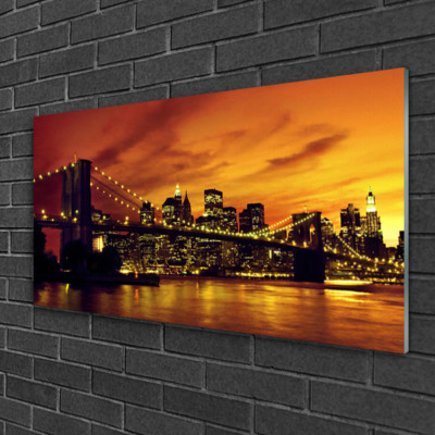 Tableau Sur Toile Tulup - 100x50 Cm - Pont Sur La Mer - Gris - Moderne