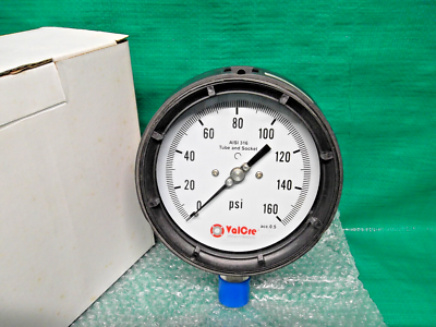#ad Process Pressure Gauge 4 1 2quot; Face 160 PSI 1 2quot; NPT Phenolic w Stainless Lower $54.99