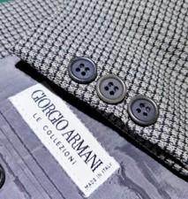 40R Armani Collezioni tooth check wool stretch tweed Sport Coat Jacket Blazer