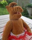 VINTAGE 5in flocked ALF figure in swimming shorts & tutu RARE  Made By Simba