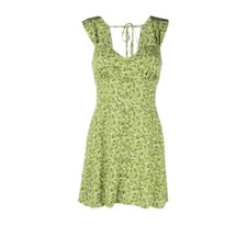 NEW, Reformation Lorelai Mini Dress Samantha Green Floral Size 12  #MD428