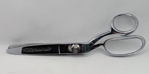 WISS 9" Zigzag Pinking Shears Vintage Scissors Made In USA Chrome Plate Sewing - Picture 4 of 7