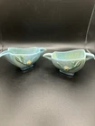 Roseville Pottery Wincraft Blue Trailing Blossoms Cream and  Sugar See Photos