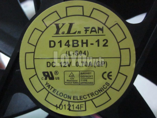 Yate Loon D14BH-12 D14BM-12 D14SM-12 Server Square Fan 12V 0.70A 140x25mm 2-Pin - Image 2 of 4