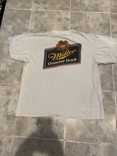 Vintage Miller Lite Tee Men s White Genuine Draft Distressed SZ X-Large