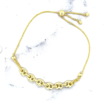 14k Yellow Gold 9.25'' Friendship Mariner BOLO Braclet Adjustable slide clasp 3Gr