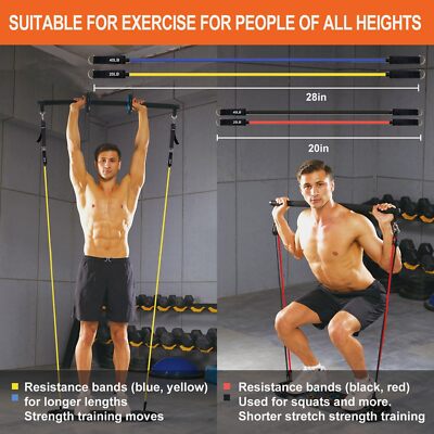 Barra Para Hacer Ejercicio HOTWAVE Pilates Bar Kit With Resistance