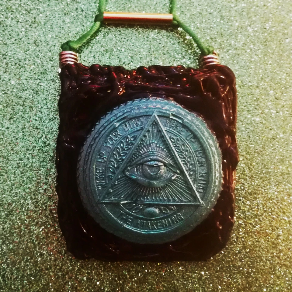 Joyería para hombre collar colgantes talismán Illuminati masónico todo lo que ve ojo regalo Foto 3 de 4