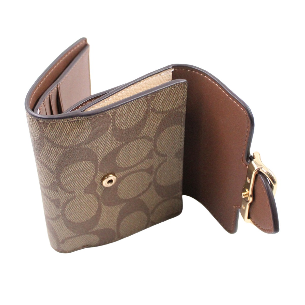 COACH Small Morgan Colorblock Khaki Multi Signature Canvas