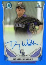 2014 Bowman Chrome Prospects Blue Refractor Daniel Winkler Autograph 022/150