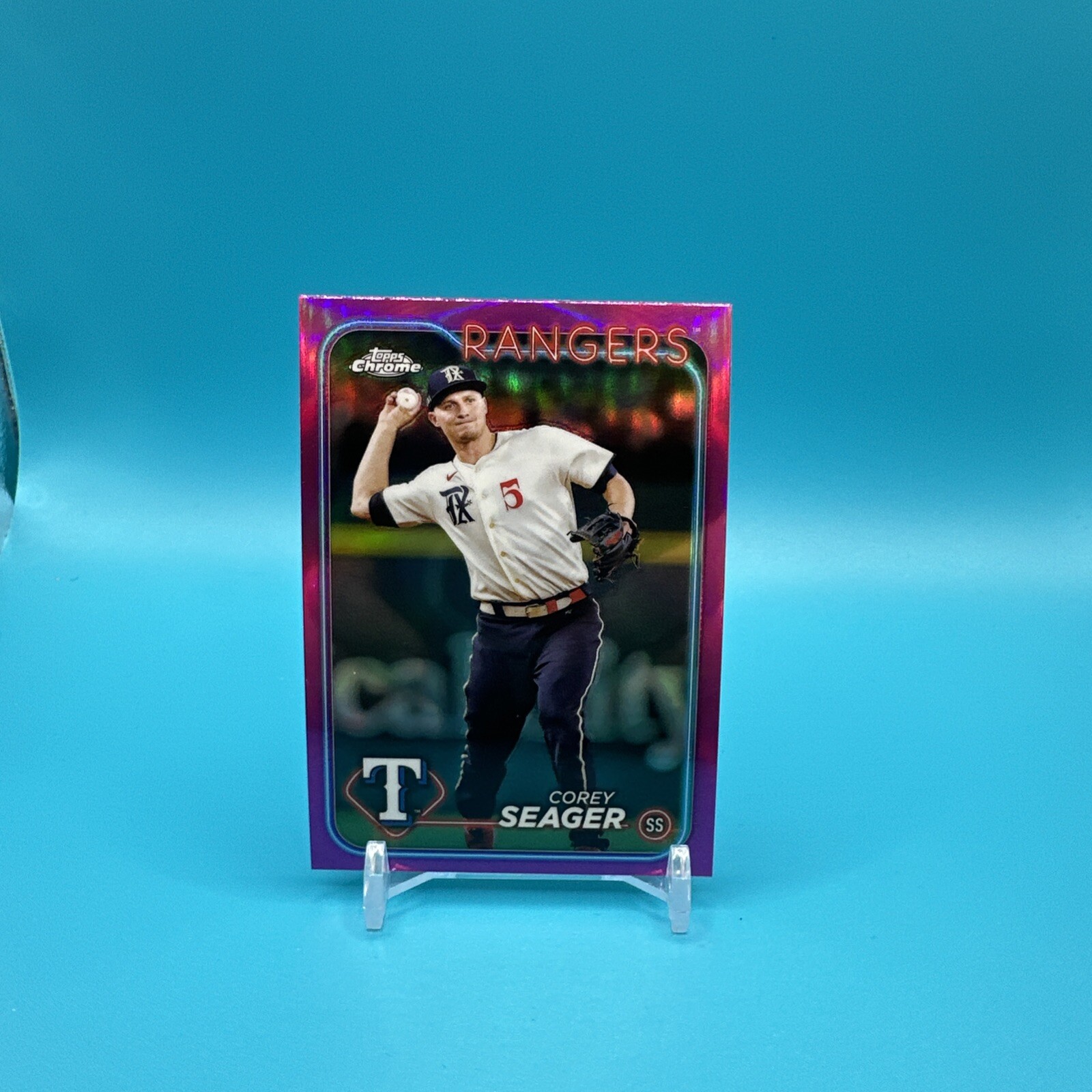 2024 Topps Chrome - Pink Refractor #100 Corey Seager
