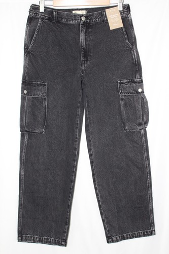 Jean cargo femme Madewell droit décontracté à bretelles basses rigide délavé Ranney NM270