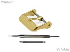 Gold Color Polished Buckle Set for 16mm 18mm 20mm 22mm 24mm Watch Band Straps