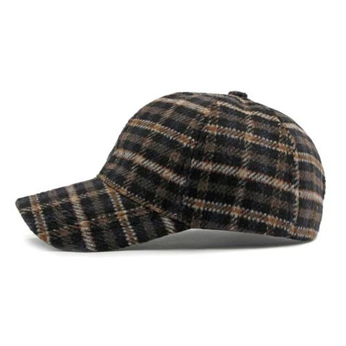 Mens Check Plaid Retro Casual Baseball Cap Adjustable Trucker Sun Hat Sports New - Picture 5 of 18