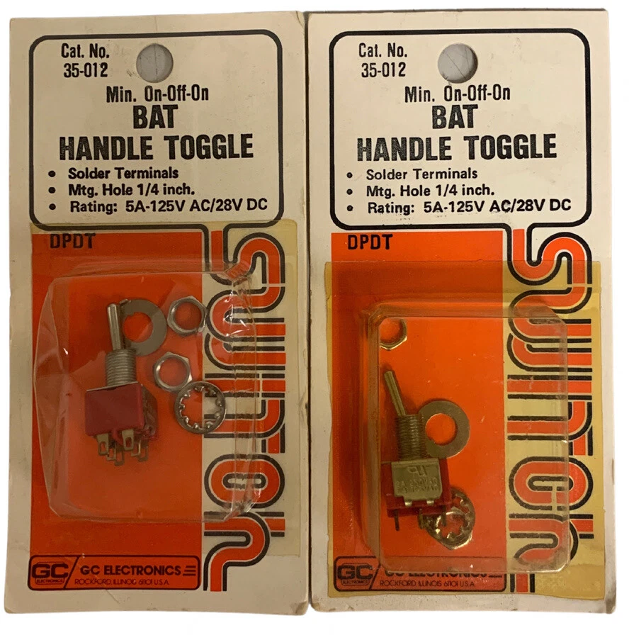 NUEVO LOTE DE 9 GC Electronics Mini Bat Handle Palanca Sw 5A 120V 35-012 y 35-004 Foto 3 de 4