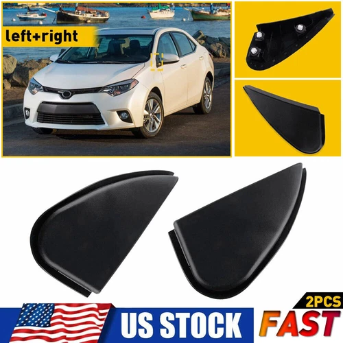 2X Car Side Mirror Corner Triangle Cover Trim Fit For Toyota Corolla 2014-2016