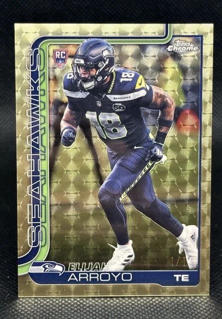 2025 Topps Chrome Elijah Arroyo #396 Superfractor True # 1/1 RC Seahawks