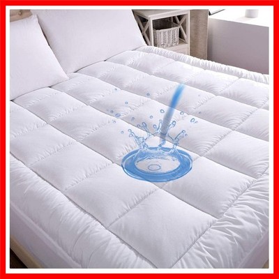 Cotton Waterproof Mattress Pad Queen Size Top Down Alternative Filling Pillow...