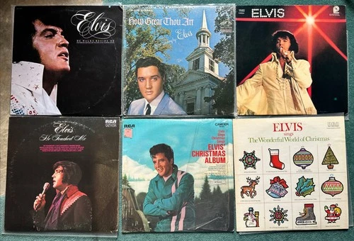 Lot Of 6 Elvis Presley Gospel/Christmas LPs