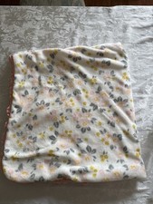 MODERN BABY Blanket Pink Floral Muslin Back Ruffle Trim 42x43" Security Lovey