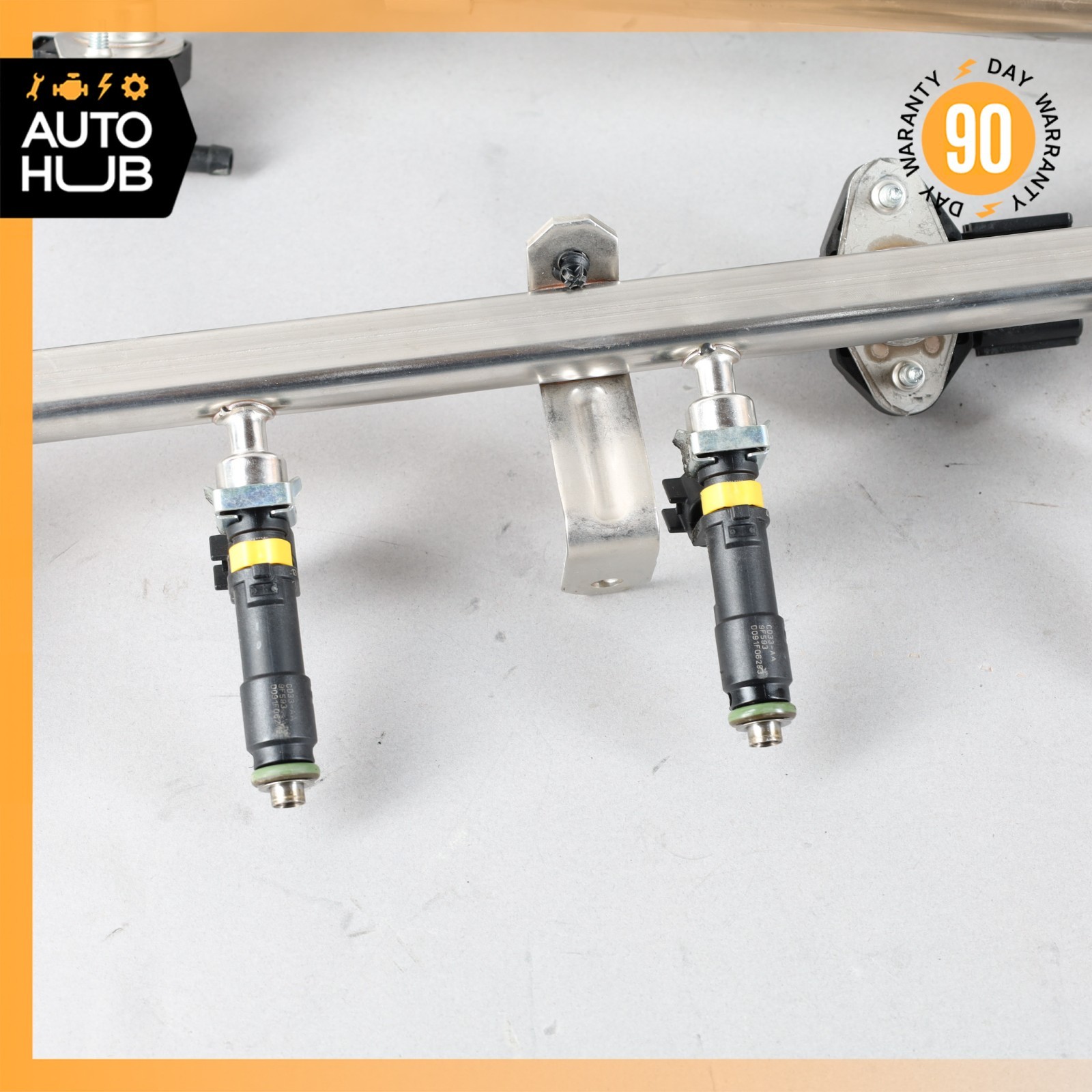 10-17 Aston Martin DB9 Rapide Fuel Injector Rail Set w/Injectors 4G4E9S441DA OEM