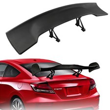Black Abs Rear Spoiler Wing Universal 57 Gt Jdm Style W Aluminum Leg Stem