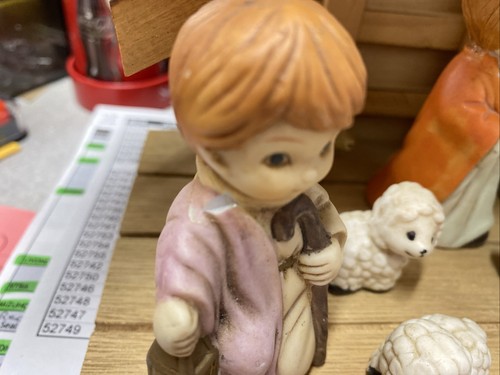 Vintage 12-teiliges christliches Kinderkrippenset handbemalt - Bild 5 von 13