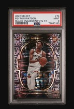2022 PANINI SELECT #74 PEYTON WATSON BLACK SNAKESKIN FOTL 1/1 ROOKIE RC PSA 9