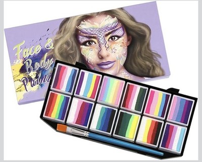 Water Based paint Face Kit 12 Colors Costume Makeup With Pigments New In Box