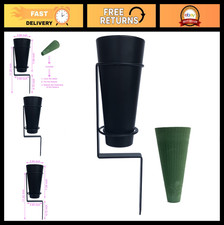 Cemetery Flower Vase with Stake - In-Ground Grave Vase with Floral Foam, Black