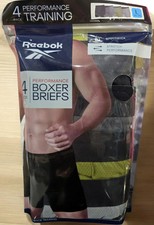 Reebok Men's 4-Pack Performance Boxer Briefs Green/Grays/Blacks, XXL 44-46 