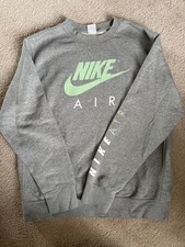 Unisex Nike Air Grey Cotton Crewneck Sweatshirt Size Large Mint Green Logo