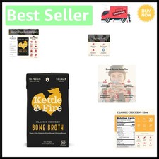 Kettle  Fire Chicken Bone Broth 32 OZ - Collagen-Rich for Health  Beauty