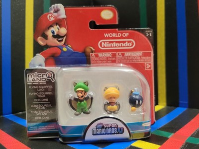 World of Nintendo Super Mario Bros. U Micro Land Flying Squirrel Luigi, Toad New