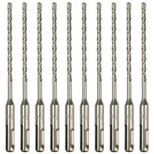 10-Pack SDS Plus 3/16" x 6" Rotary Hammer Drill Bits, x (10-Pack) 