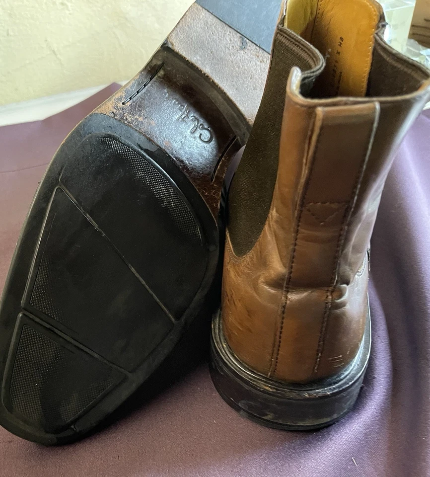 COLE HAAN $235 Polished Leather Chelsea  Brown -Chesnut—Mens 9.5 M - Image 3 of 3