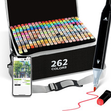 60-262 Colors Art Markers Pens, Dual Tips Alcohol Markers Permanent Sketch