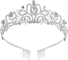 Princess Crown for Women, Crystal Queen Tiaras for Girls Bridal Hair Accessories