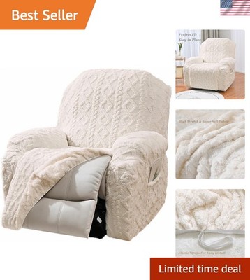 Recliner Chair Cover 4 Pieces Stretchable Unique Protector for Sofa Decor