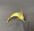 Small Murano Italy Millefiori Hand Blown Glass Dolphin Figurine With Label