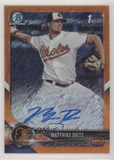 2018 Bowman Chrome Orange Shimmer Refractor 4/25 Matthias Dietz #CPA-MD Auto 0c6