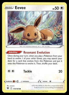 Eevee SWSH10: Astral Radiance 119/189 LP-NM Pokemon TCG