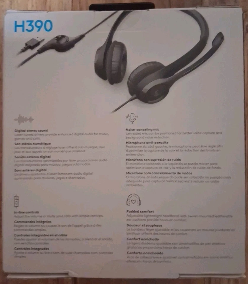 Logitech H390 Wired Headset For Pc/Laptop, Stereo Headphones New, Free Shipping! - Image 2 of 2