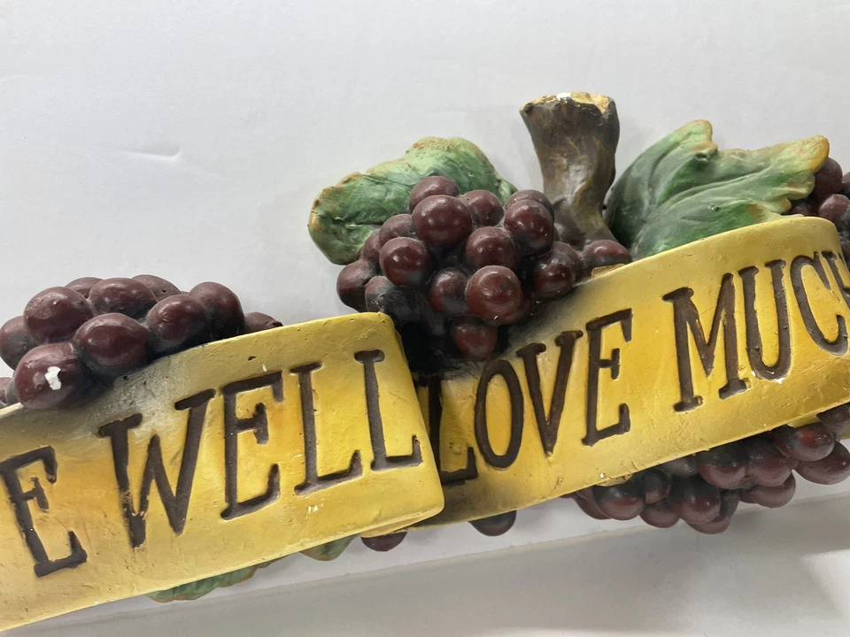 Живи хорошо любовь много смеяться часто виноград баннер декор кухни деревенский Тоскана 23 x 8» - Изображение 3 из 4