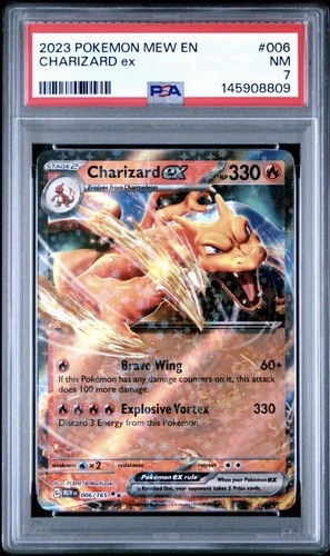 CHARIZARD EX 2023 POKEMON 151 SCARLET & VIOLET 006 DOUBLE RSRE PSA 7 NM