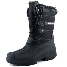 Womens Waterproof Snow Boots Ladies Winter Warm Fur Lined Shoes for Outdoor